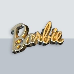 Silver Barbie Logo Pin